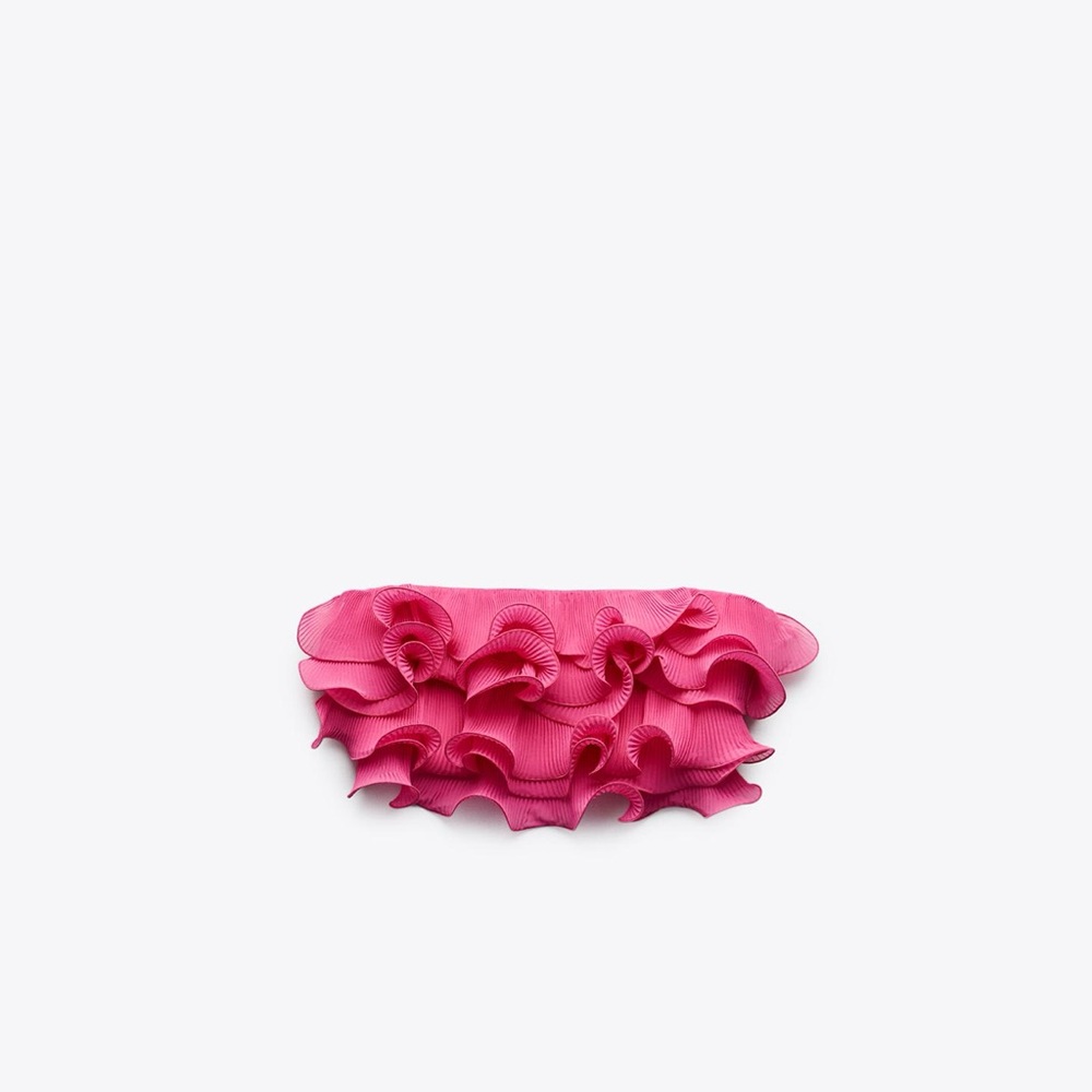 Zara Pink Ruffle Crop Top